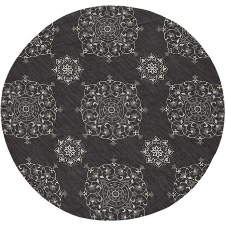 Palacedesigns 90 x 90 in. Charcoal Polypropylene Rug PA1861906